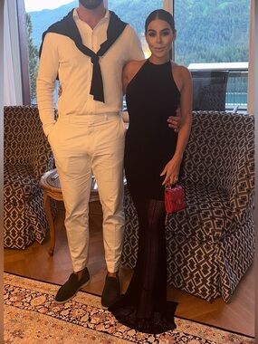 Guess-  knit black halter maxi Evening Gown